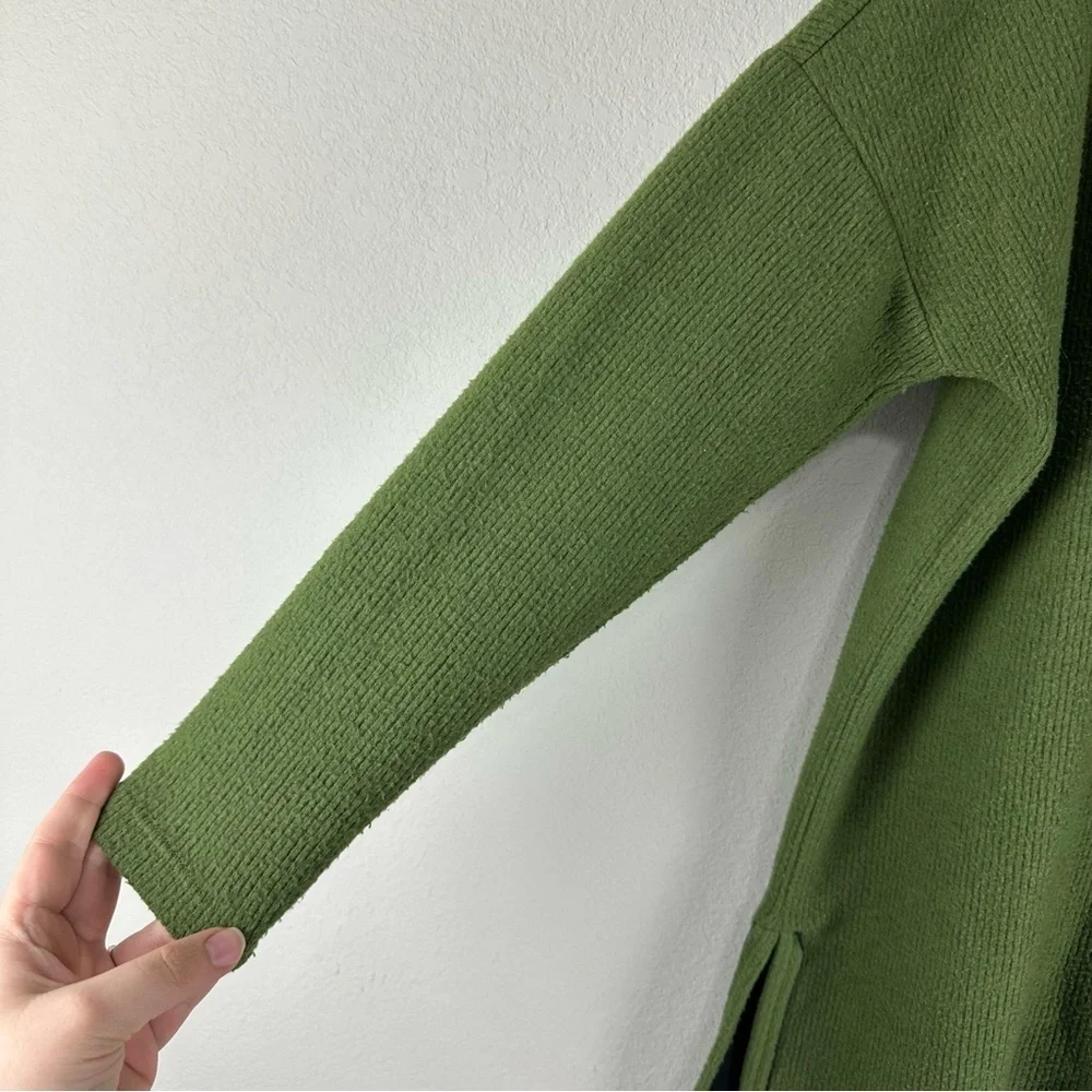 Anthropologie Green Theresa Mock Neck 3/4 Sleeves Tunic Top Sweater Size Small